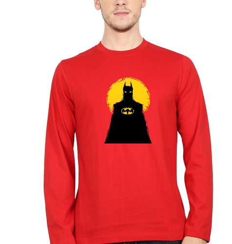 Batman Superhero Full Sleeves T-Shirt for Men-Red-Ektarfa.online
