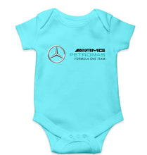 Load image into Gallery viewer, Mercedes AMG Petronas F1 Kids Romper For Baby Boy/Girl-0-5 Months(18 Inches)-Sky Blue-Ektarfa.online

