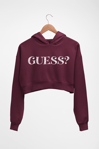 Guess Crop HOODIE FOR WOMEN-Maroon-Ektarfa.online