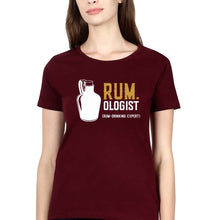 Load image into Gallery viewer, Rum T-Shirt for Women-XS(32 Inches)-Maroon-Ektarfa.online
