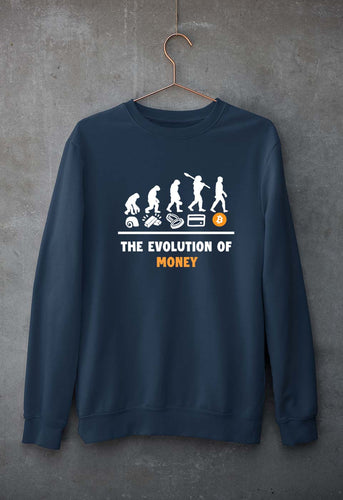 Bitcoin Crypto Money Unisex Sweatshirt for Men/Women-Navy Blue-Ektarfa.online