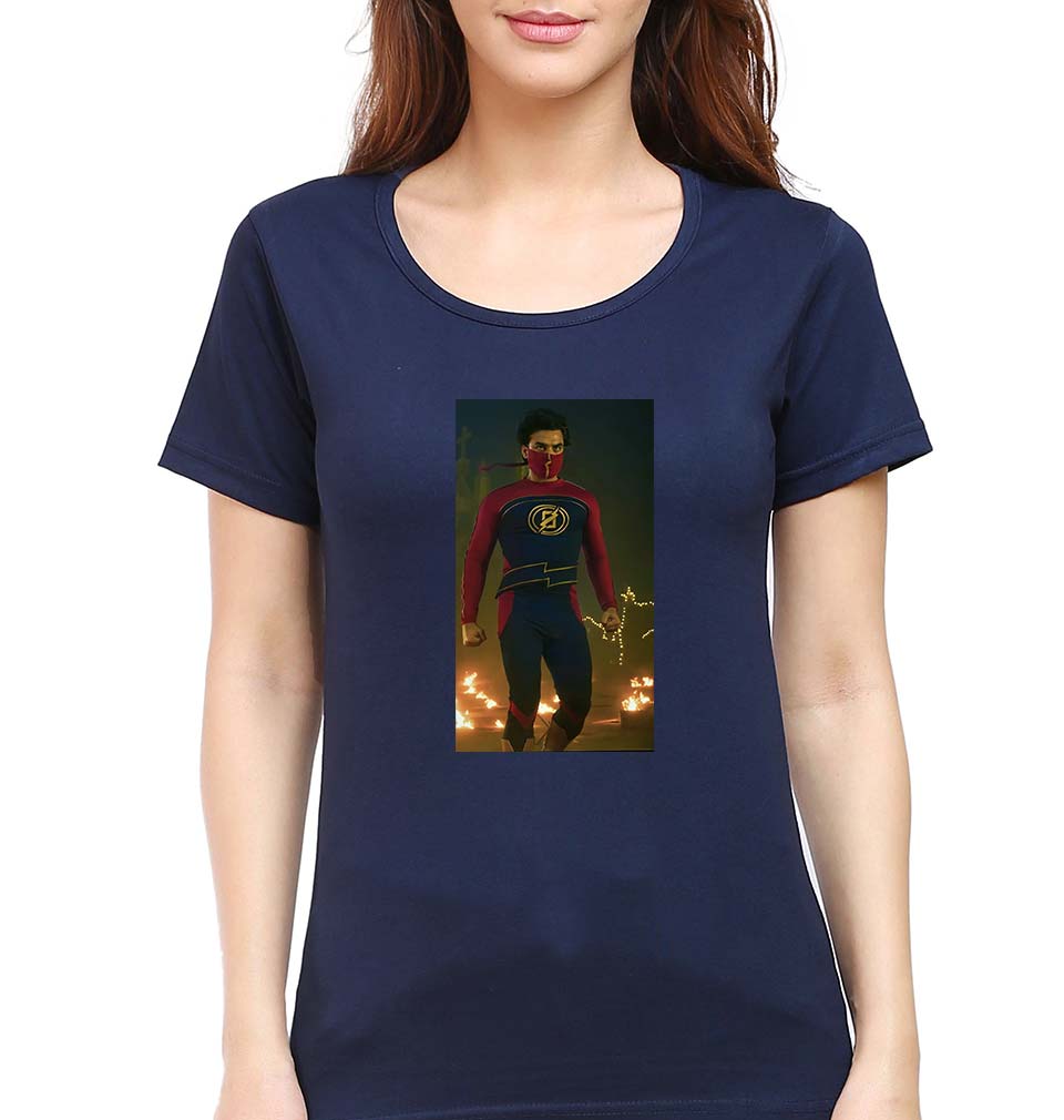 Minnal Murali T-Shirt for Women-Navy Blue-Ektarfa.online
