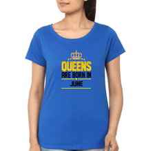 Load image into Gallery viewer, Queens Are Born In June T-Shirt for Women-Royal Blue-Ektarfa.online
