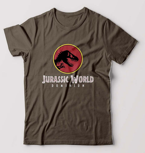 Jurassic World T-Shirt for Men-S(38 Inches)-Olive Green-Ektarfa.online