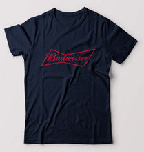 Load image into Gallery viewer, Budweiser T-Shirt for Men-S(38 Inches)-Navy Blue-Ektarfa.online
