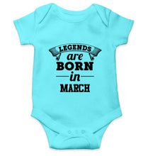 Load image into Gallery viewer, Legends are Born in March Kids Romper For Baby Boy/Girl-0-5 Months(18 Inches)-Sky Blue-Ektarfa.online
