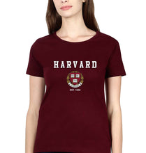 Load image into Gallery viewer, Harvard T-Shirt for Women-XS(32 Inches)-Maroon-Ektarfa.online
