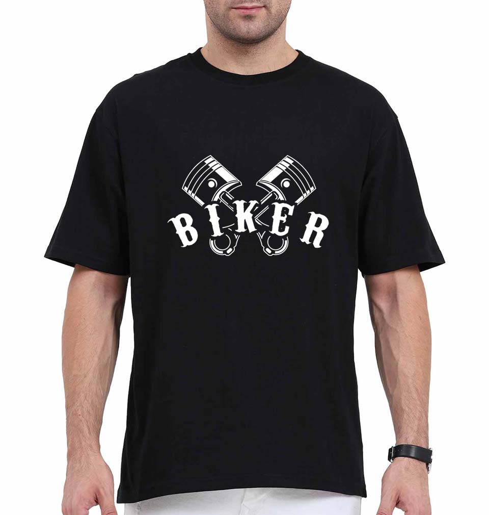 Biker Oversized T-Shirt for Men-Black-Ektarfa.online