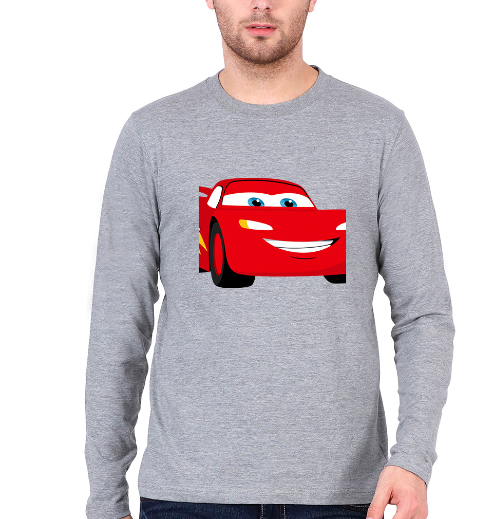 Lightning McQueen Full Sleeves T-Shirt for Men-Grey Melange-Ektarfa.online