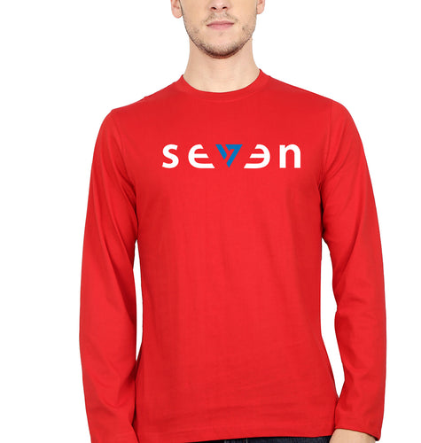 Seven MS Dhoni Full Sleeves T-Shirt for Men-Red-Ektarfa.online