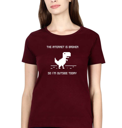 Internet Funny T-Shirt for Women-Maroon-Ektarfa.online