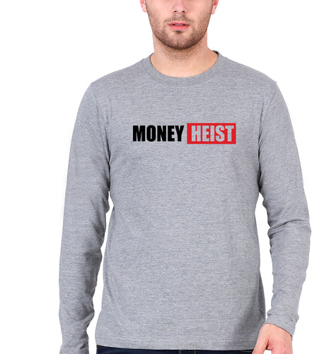 Money Heist Full Sleeves T-Shirt for Men-Grey Melange-Ektarfa.online