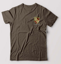 Load image into Gallery viewer, Porsche Pocket Logo T-Shirt for Men-S(38 Inches)-Olive Green-Ektarfa.online
