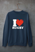 Load image into Gallery viewer, I Love Rugby Unisex Sweatshirt for Men/Women-Navy blue-Ektarfa.online
