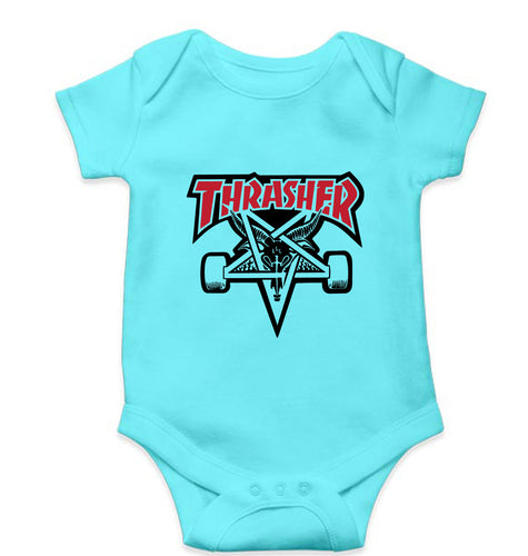 Thrasher Kids Romper For Baby Boy/Girl-0-5 Months(18 Inches)-Sky Blue-Ektarfa.online