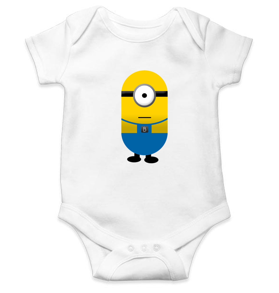 Minion Dispicable me Kids Romper For Baby Boy/Girl-0-5 Months(18 Inches)-White-Ektarfa.online