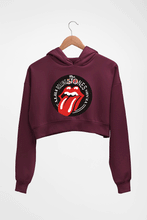 Load image into Gallery viewer, Rolling Stones Crop HOODIE FOR WOMEN-Maroon-Ektarfa.online
