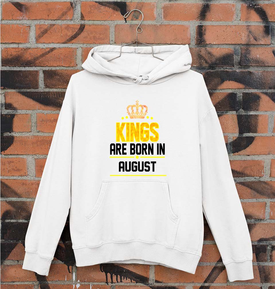 Kings Are Born In August Unisex Hoodie for Men/Women-White-Ektarfa.online