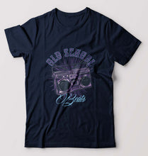 Load image into Gallery viewer, Old School T-Shirt for Men-S(38 Inches)-Navy Blue-Ektarfa.online
