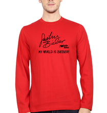 Load image into Gallery viewer, Justin Bieber Full Sleeves T-Shirt for Men-Red-Ektarfa.online
