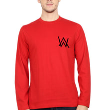 Load image into Gallery viewer, Alan Walker Logo Full Sleeves T-Shirt for Men-Red-Ektarfa.online
