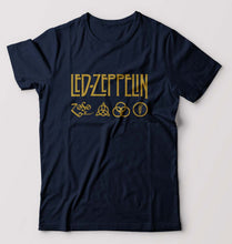 Load image into Gallery viewer, Led Zeppelin T-Shirt for Men-S(38 Inches)-Navy Blue-Ektarfa.online
