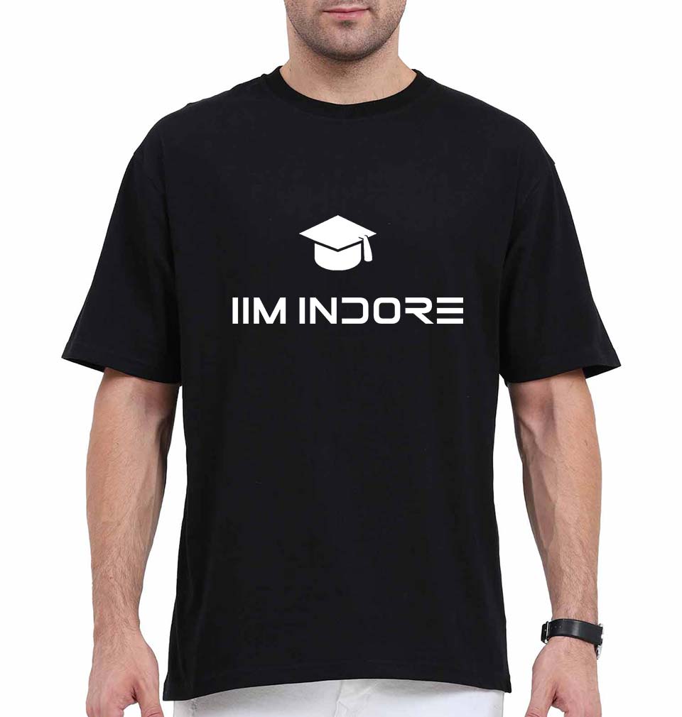 IIM I Indore Oversized T-Shirt for Men-Black-Ektarfa.online