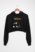 Load image into Gallery viewer, Tick Tick Boom Crop HOODIE FOR WOMEN-Black-Ektarfa.online
