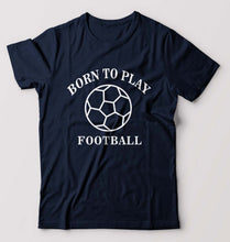 Load image into Gallery viewer, Play Football T-Shirt for Men-S(38 Inches)-Navy Blue-Ektarfa.online
