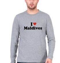 Load image into Gallery viewer, I Love Maldives Full Sleeves T-Shirt for Men-Grey Melange-Ektarfa.online
