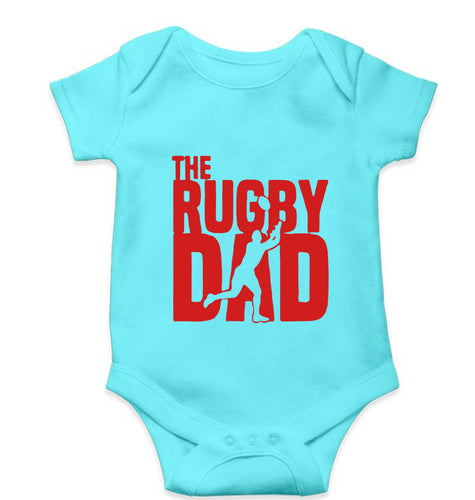 Rugby Dad Kids Romper For Baby Boy/Girl-0-5 Months(18 Inches)-Skyblue-Ektarfa.online