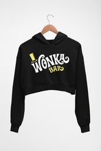 Load image into Gallery viewer, Wonka Bar Crop HOODIE FOR WOMEN-Black-Ektarfa.online
