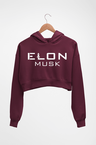 Elon Musk Crop HOODIE FOR WOMEN-Maroon-Ektarfa.online