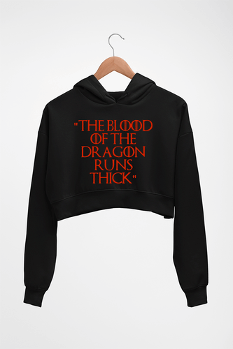 House of the Dragon (GOT) Crop HOODIE FOR WOMEN-Black-Ektarfa.online