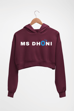 Load image into Gallery viewer, MS Dhoni Cricket Crop HOODIE FOR WOMEN-Maroon-Ektarfa.online
