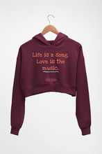 Load image into Gallery viewer, Love Music Crop HOODIE FOR WOMEN-Maroon-Ektarfa.online
