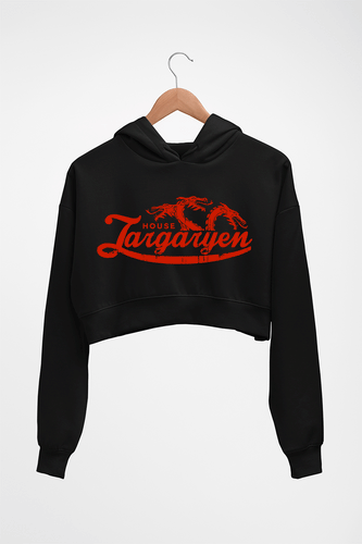 House Targaryen (GOT) Crop HOODIE FOR WOMEN-Black-Ektarfa.online