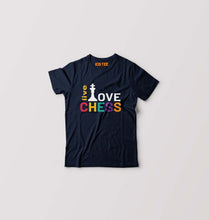 Load image into Gallery viewer, Chess Love T-Shirt for Boy/Girl-0-1 Year(20 Inches)-Navy Blue-Ektarfa.online
