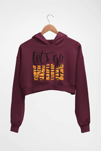 Load image into Gallery viewer, Lets Go Wild Crop HOODIE FOR WOMEN-Maroon-Ektarfa.online
