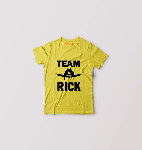 Team Rick Kids T-Shirt for Boy/Girl-Yellow-Ektarfa.online