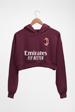 Load image into Gallery viewer, A.C. Milan 2021-22 Crop HOODIE FOR WOMEN-Maroon-Ektarfa.online
