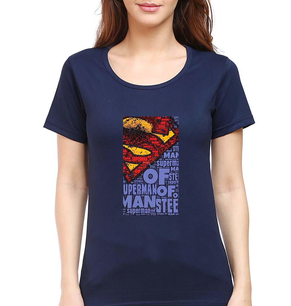 Superman Superhero T-Shirt for Women-Navy Blue-Ektarfa.online