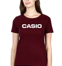 Load image into Gallery viewer, Casio T-Shirt for Women-XS(32 Inches)-Maroon-Ektarfa.online
