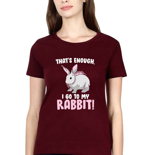 Rabbit Bunny T-Shirt for Women-Maroon-Ektarfa.online