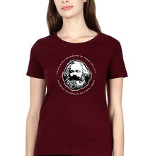 Load image into Gallery viewer, Karl Marx T-Shirt for Women-Maroon-Ektarfa.online
