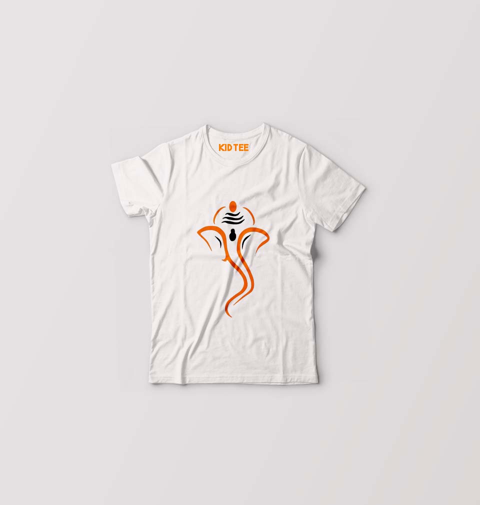 Ganpati JI(Ganesh) Kids T-Shirt for Boy/Girl-White-Ektarfa.online