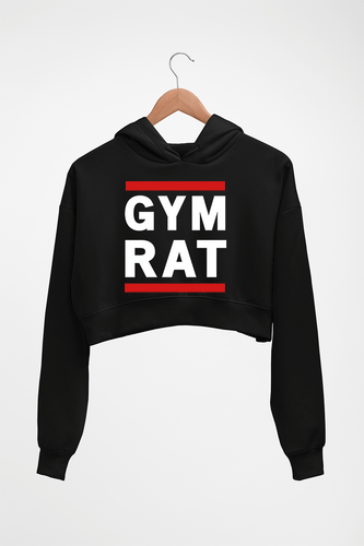 Gym Rat Crop HOODIE FOR WOMEN-Black-Ektarfa.online
