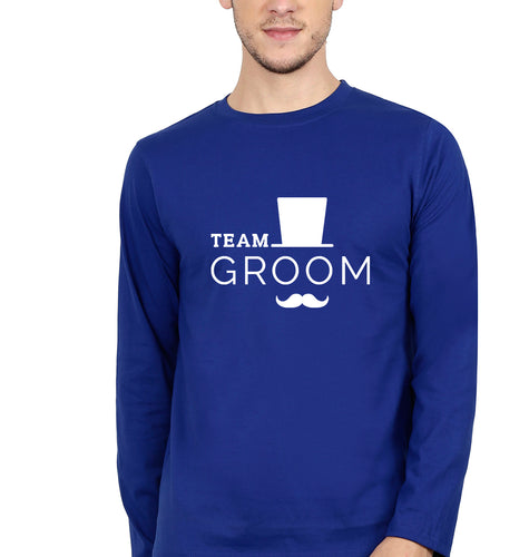 Team Groom Full Sleeves T-Shirt for Men-Royal Blue-Ektarfa.online