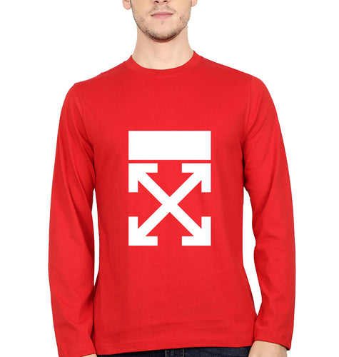 Off-white Full Sleeves T-Shirt for Men-Red-Ektarfa.online