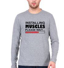 Load image into Gallery viewer, Gym Full Sleeves T-Shirt for Men-S(38 Inches)-Grey Melange-Ektarfa.online
